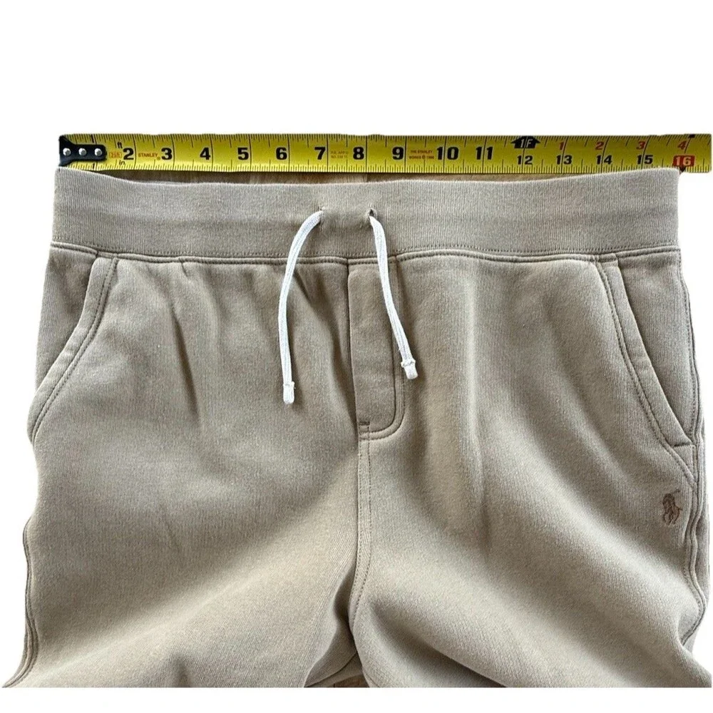 Polo Ralph Lauren Jogger Sweatpants Men Sz S Khaki Tan Nautical coastal EUC